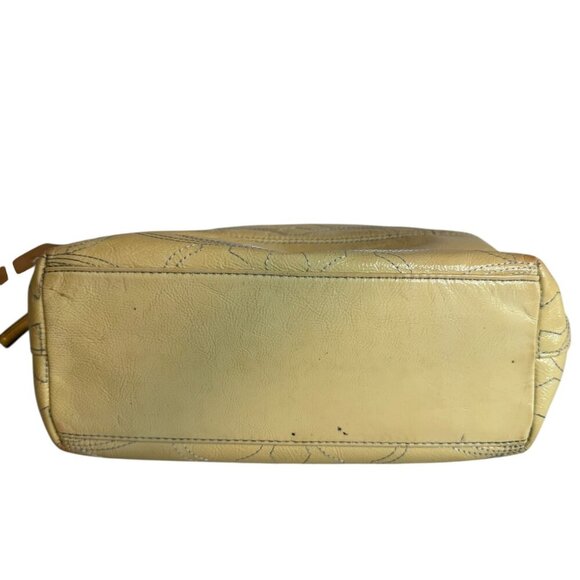 Coach Leather Tote Purse yellow patent Signature Embossed Logo F15142 - Picture 5 of 8